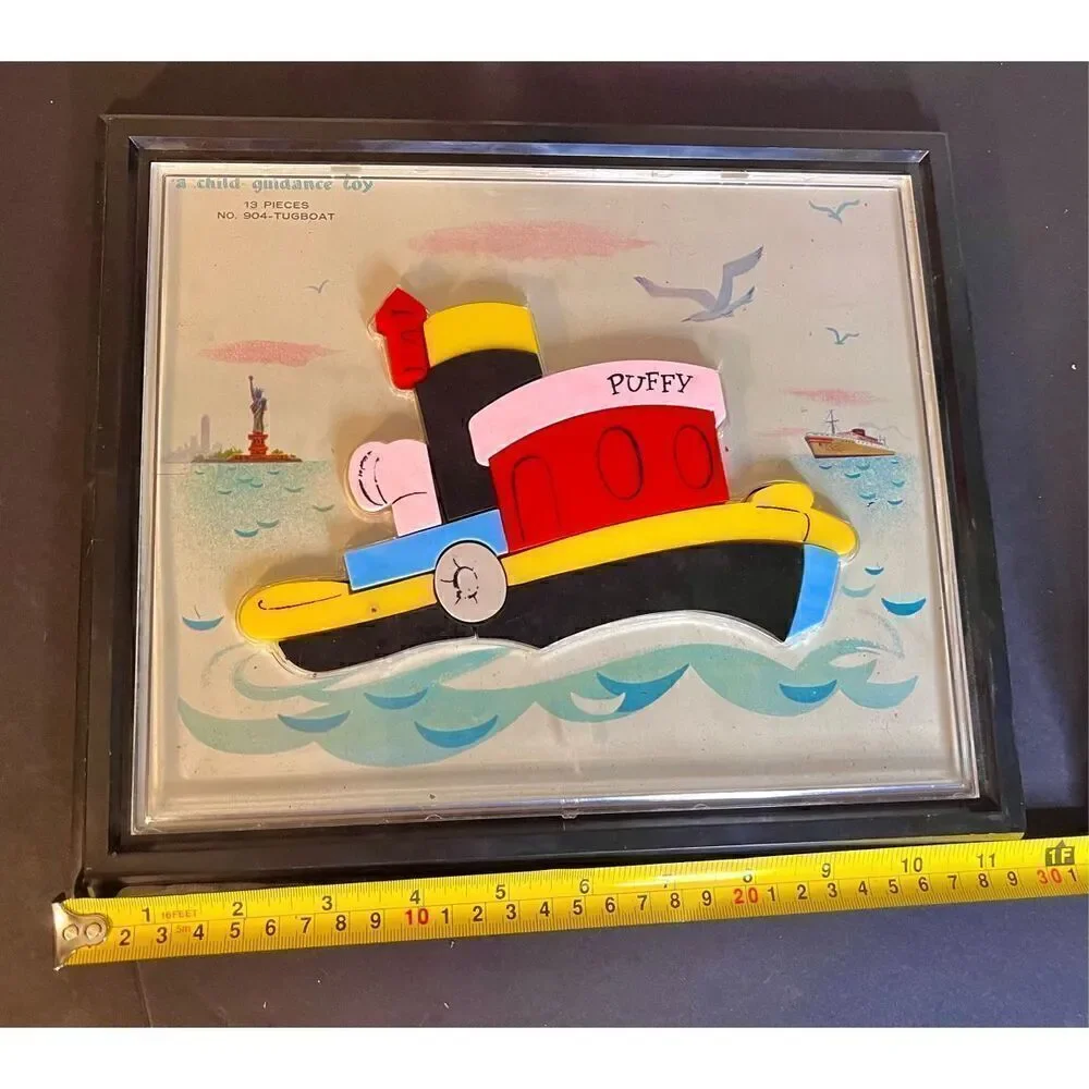 Child Guidance Toys Inc. Plastic Magnetic Puzzle Tugboat in New York Harbor #904